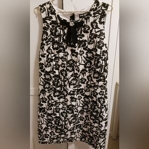 Karl Lagerfeld Black and White Floral A-Line Dress